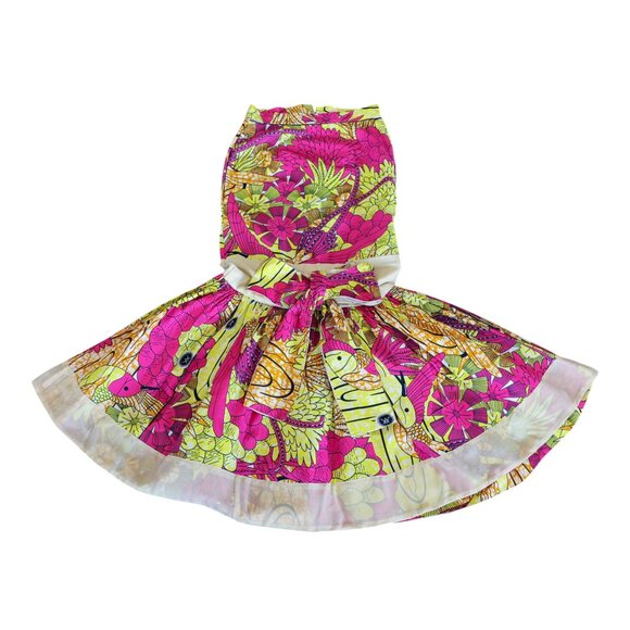 Vintage 1960s African Waxhaus Hummingbird Print Two-Piece Set Super Wax Cotton - Picture 13 of 17